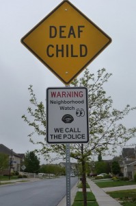 Deaf child street sign