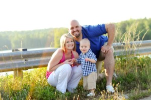 Jenni and Trey Sheneman, pictured with Bear