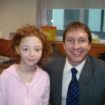 Bethan and her surgeon, Dr. Neil Bulstrode when having Rib Graft ear reconstructive surgery