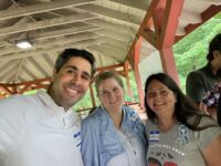 Dr. Youssef Tahiri, Barbara McDonough (Harvard) and Melissa Tumblin at the Boston Ear Community picnic