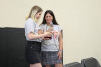 Melissa Tumblin recognizing Ear Community Board Member, Rachel Bernhard, for her outstanding advocacy in the microtia and atresia community with Vanderbilt