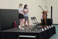 Melissa Tumblin recognizing Ear Community Board Member, Rachel Bernhard, for her outstanding advocacy in the microtia and atresia community with Vanderbilt