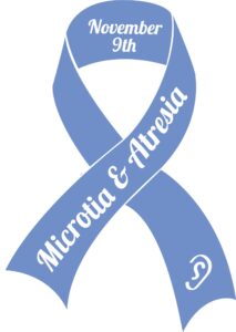 The microtia and atresia blue awareness day ribbon.