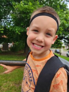 Daxon, a Cochlear Baha 6 Max recipient in New Brunswick, Canada during June 2025.