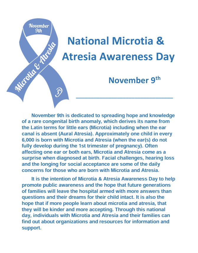 National microtia and atresia awareness day